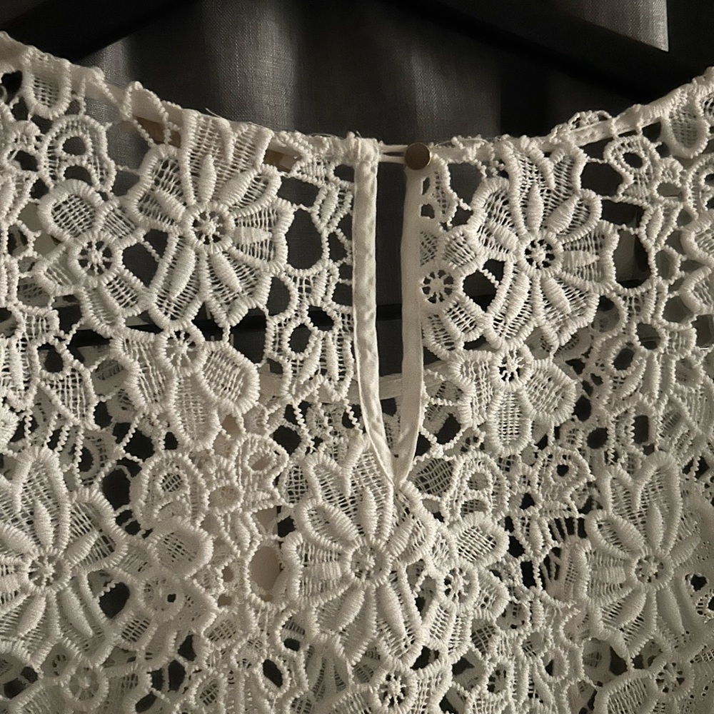 Rebecca Taylor White Crochet Lace Women Top - Picture 7 of 8